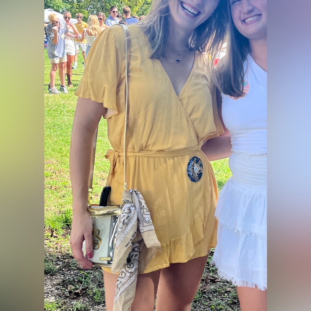Yellow Gold Abercrombie Tie Romper